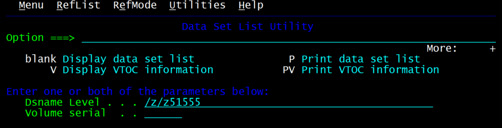 Find Unix files in option 3.4