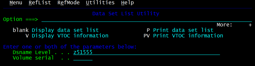 Give your username in the Dsname Level field