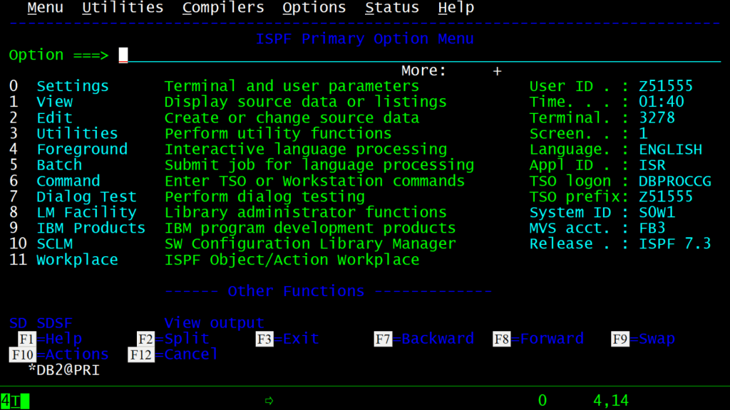 ISPF Primary Options Menu