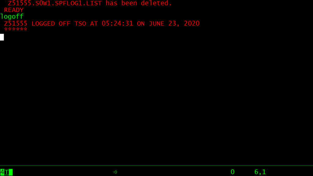 Logging off from z/OS