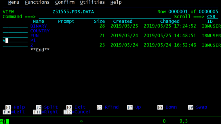 Master the Mainframe 2019 - Part 1 Challenge 1 Solution