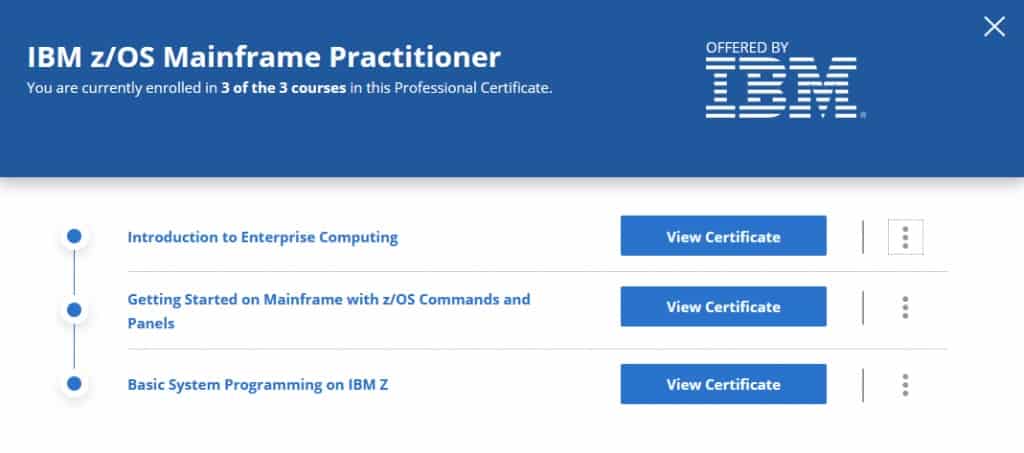 IBM z/OS Mainframe Practitioner Course