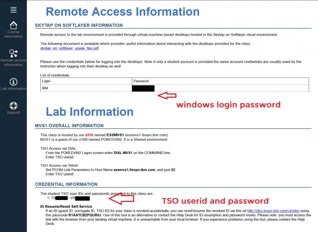 TSO Userid/Password and Windows password