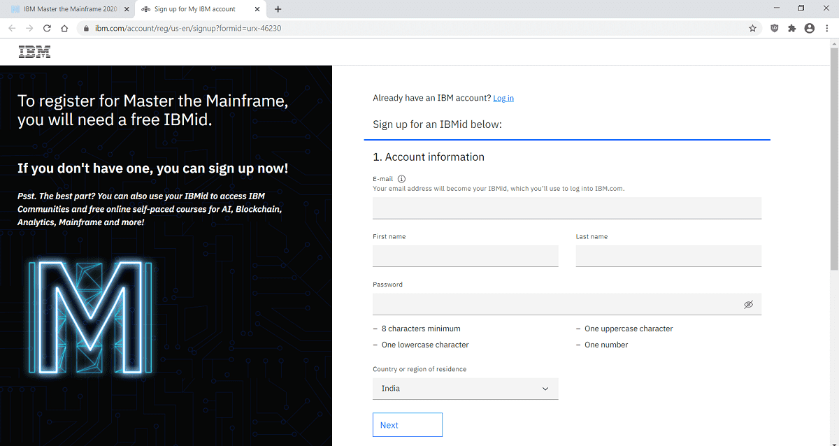 Master the Mainframe 2020 Let's Register and complete Level 1.0