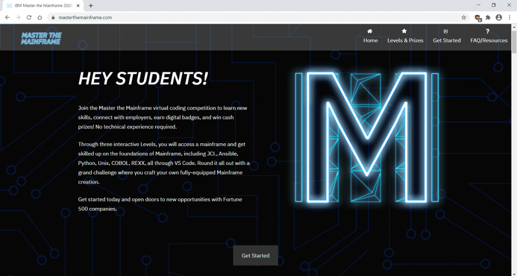 Master the Mainframe 2020 website