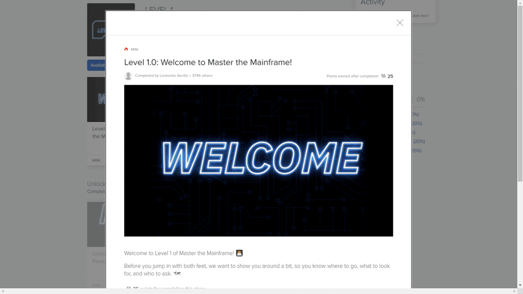 Level 1.0 - Welcome to Master the Mainframe!