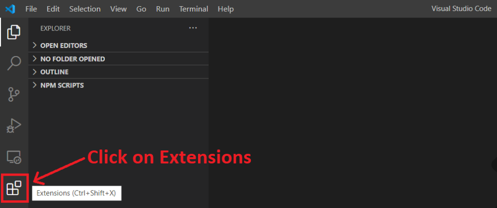 Click on Extensions